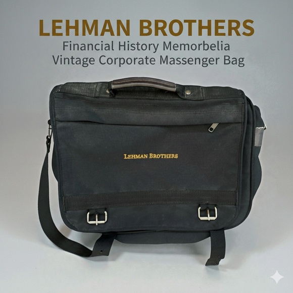 Rare Lehman Brothers Vintage Messenger Bag Laptop Briefcase Wall Street History